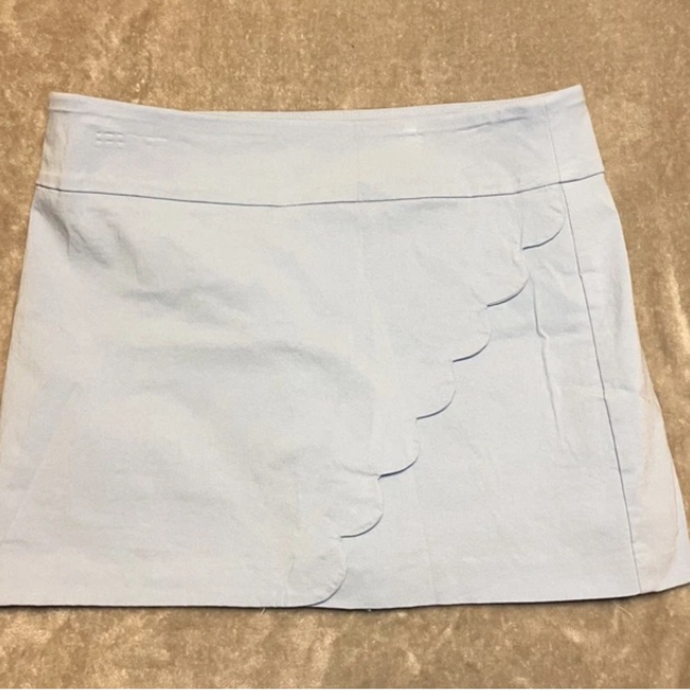 Attyre Light Blue Scalloped Mini Skort Stretch Golf Tennis‎ Pickleball 14 READ